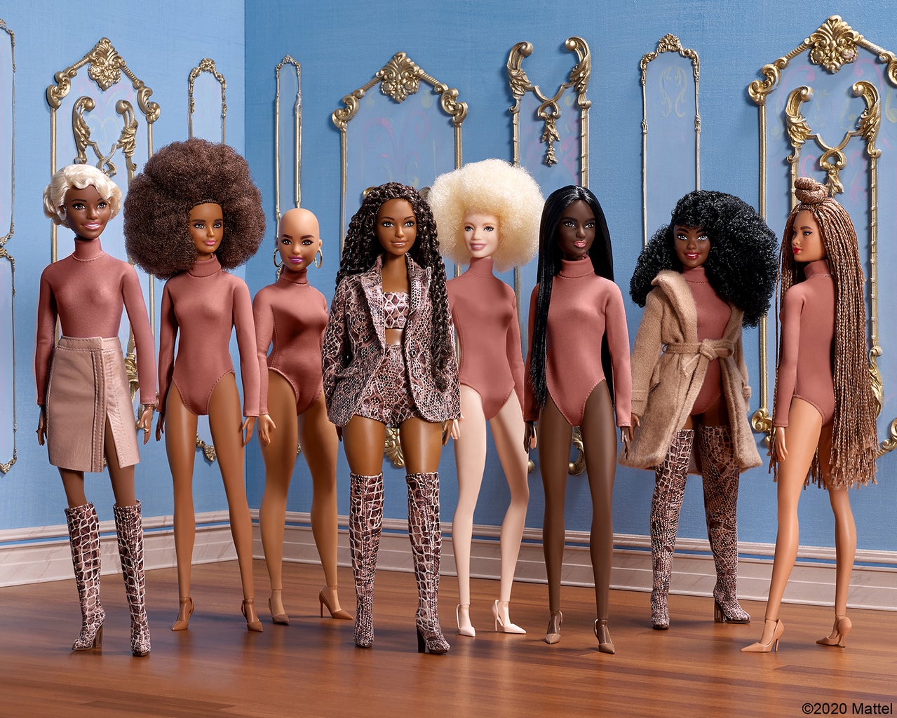Barbie of different skin tones