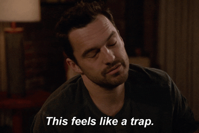 New Girl Nick Miller Trapped GIF
