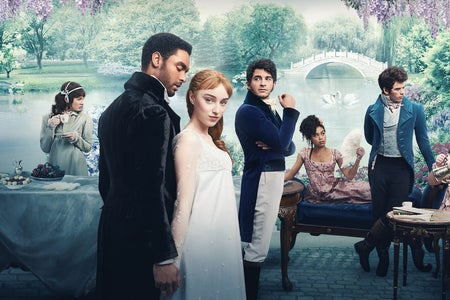 Bridgerton cast posing for Netflix poster