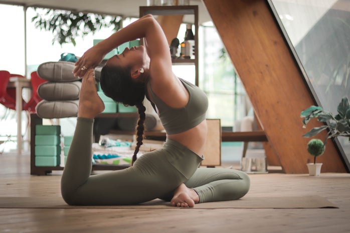 A Woman Doing Yoga Pose
