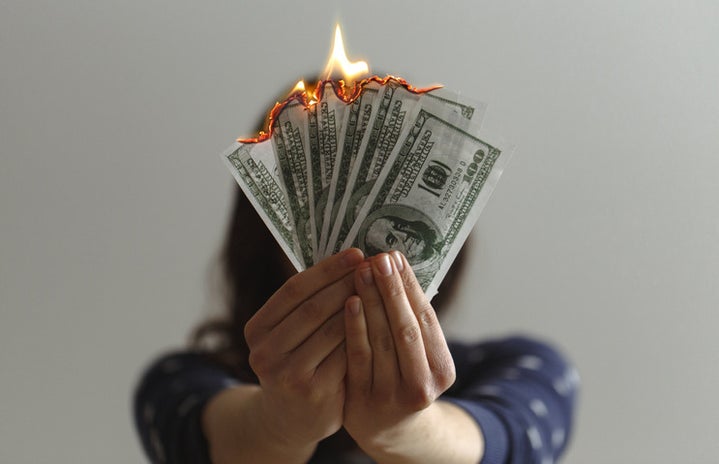 Money being burned
