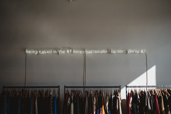 sustainable clothing rack by Unsplash?width=698&height=466&fit=crop&auto=webp