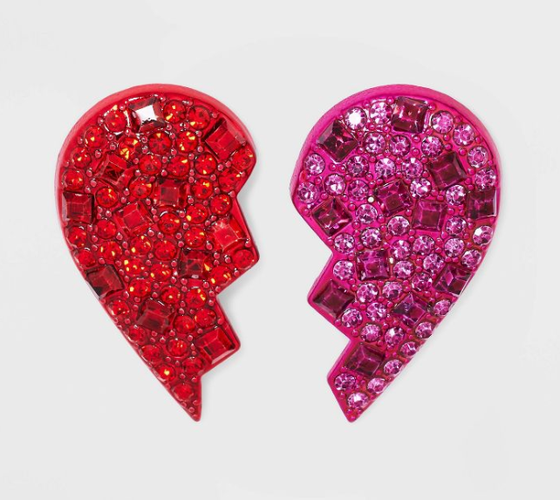 broken heart valentine\'s day earrings