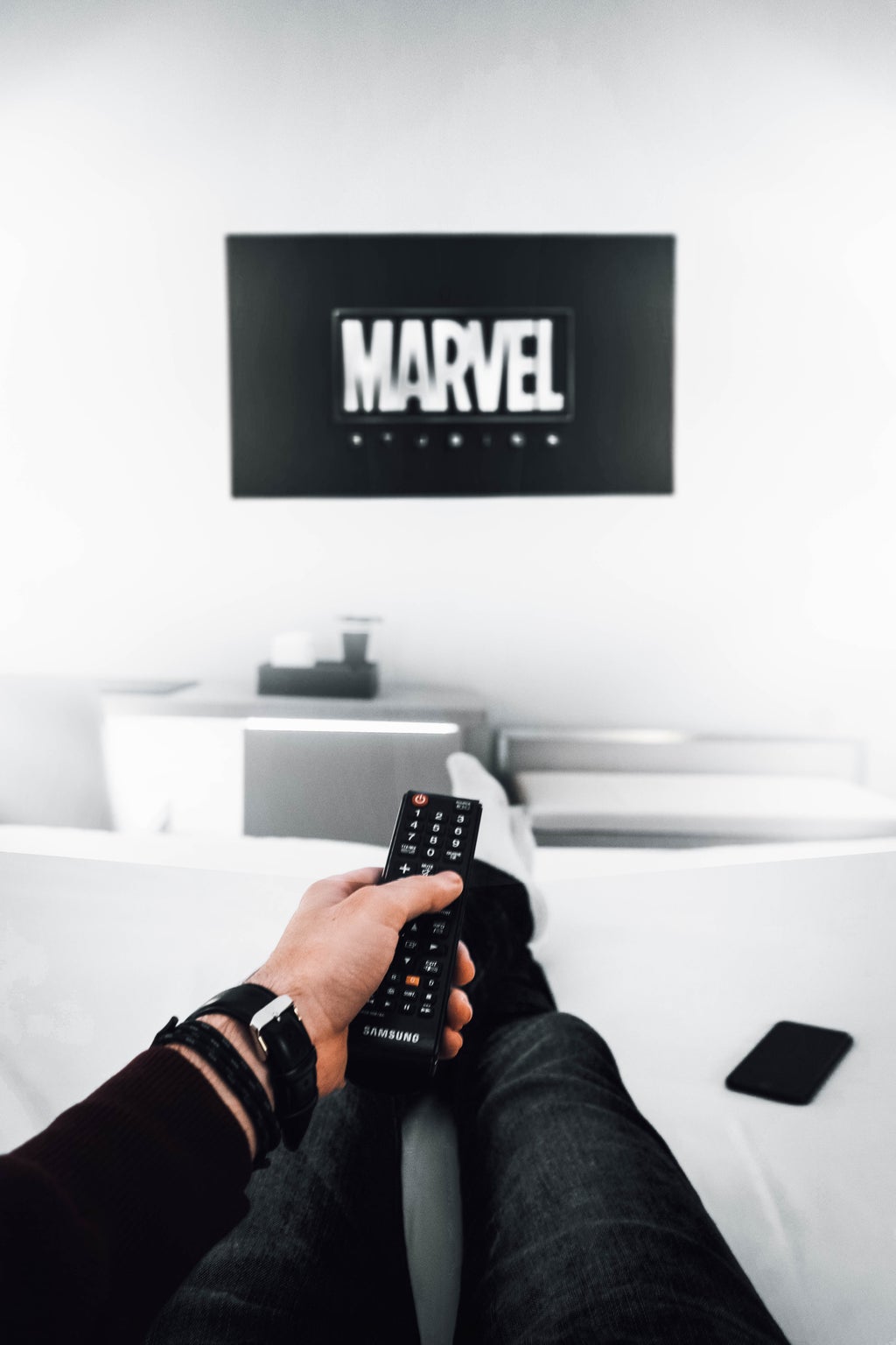 Person watching Marvel