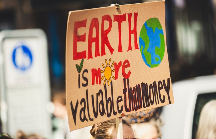 Sign at a climate change protest