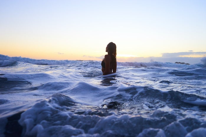 Woman in the ocean
