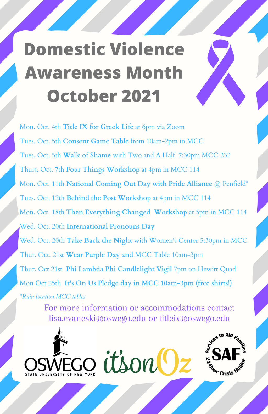 ItsOnOz domestic violence awareness month schedule
