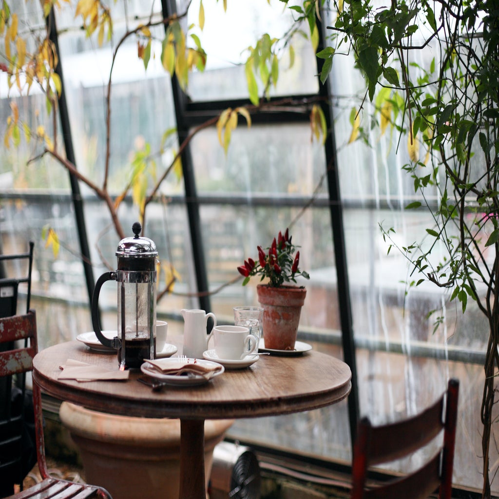 french press coffee on table