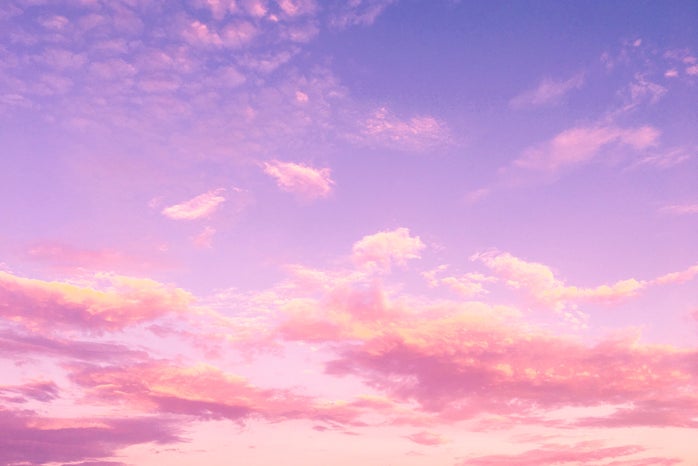 Vibrant pink sky background.