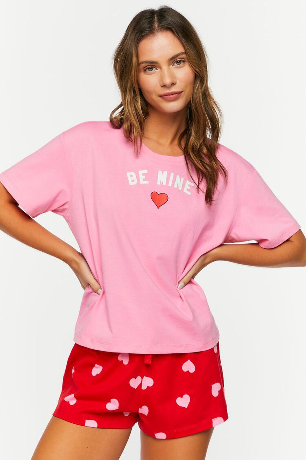 Heart Graphic Tee & Short Pajama Set