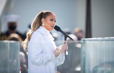 Jennifer Lopez singing at the 2021 presidential inauguration