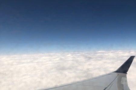 View of clouds from plane