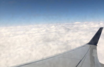 View of clouds from plane