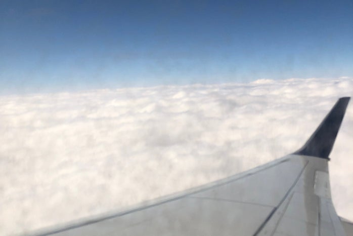 View of clouds from plane