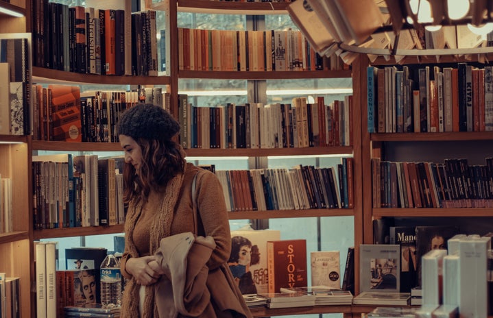 Woman in bookstore