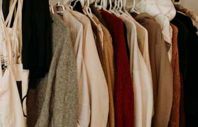 Wardrobe full of clothes