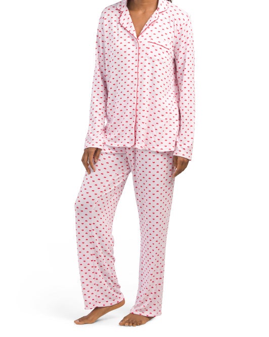 Laura ashley heart printed pajama set