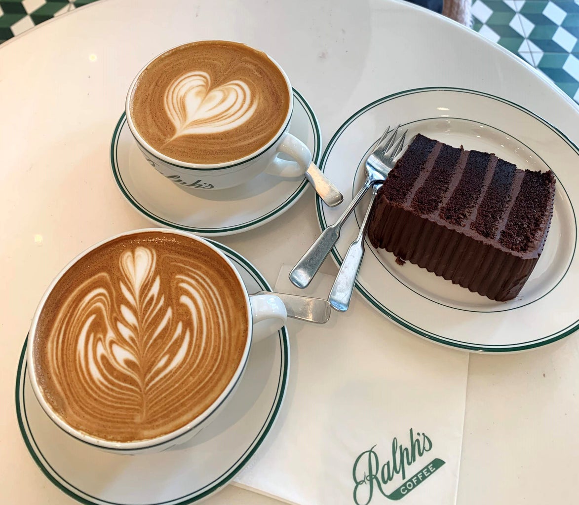 coffee and chocolate cake