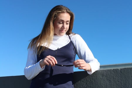 fall thrift outfit silk dress
