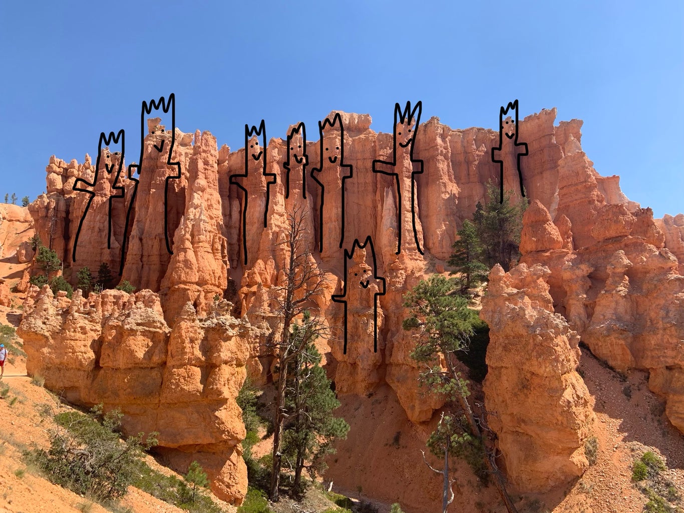 Bryce Canyon hoodoo\'s photoshopped to have bodies