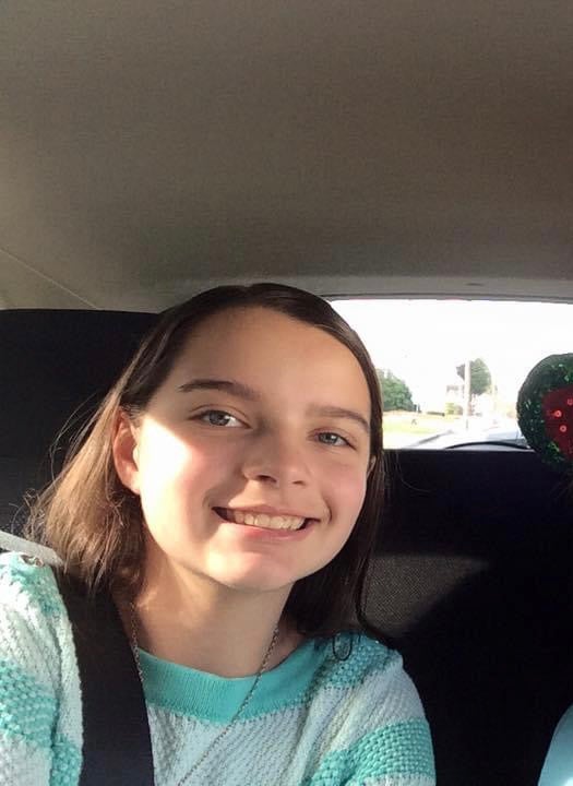 Madeline Haller childhood selfie- seventh grade