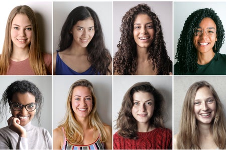 yearbook style photos of young people