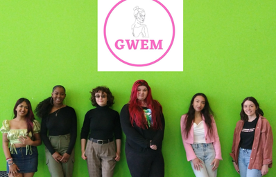 Picture of GWEM Magazine team with logo.