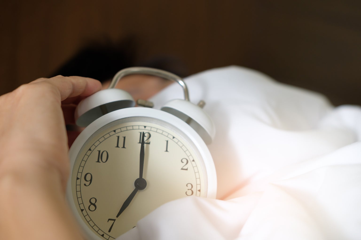 close up of white alarm clock