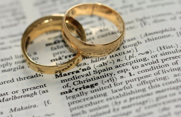 two wedding rings over the definition of marraige