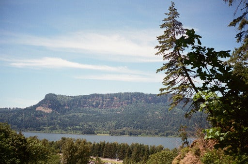 on the road to Multnomah Falls - washington from across the river