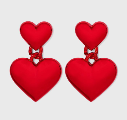 heart earrings valentine\'s day