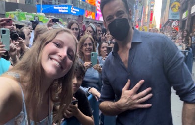 Image of author and Hugh Jackman