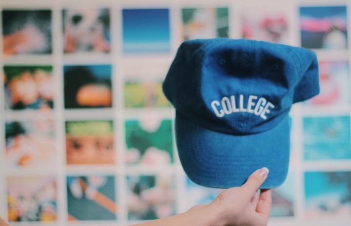 blue college hat room