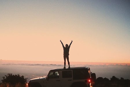 travel adventure sunset jeep road trip