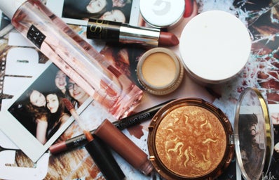 Messy Makeup Table Flatlay