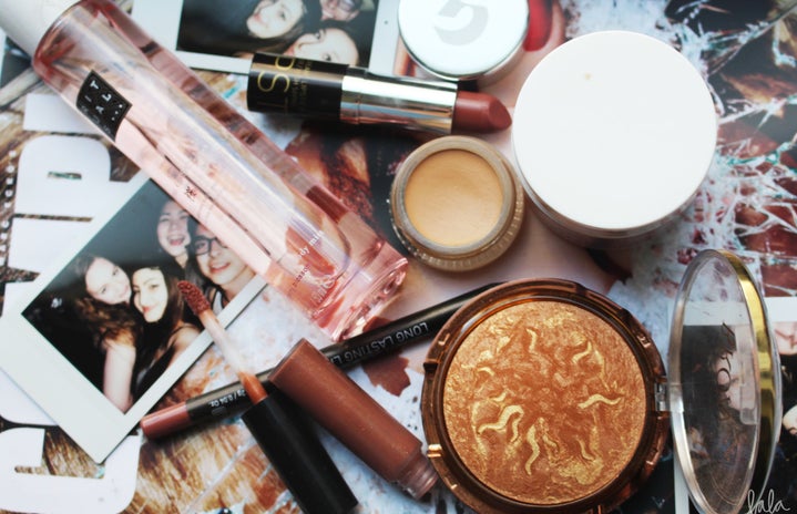 Messy Makeup Table Flatlay