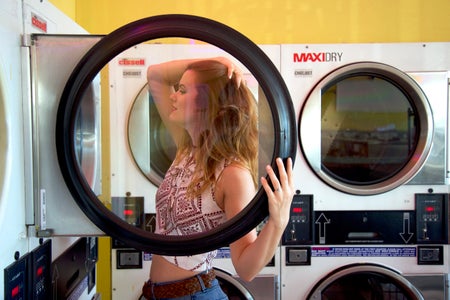 Lindsay Thompson-Miami Laundry Posing Vintage Pensive