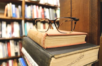 The Lalastack Of Old Books And Glasses