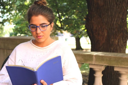 The Lalagirl Reading A Book Outside