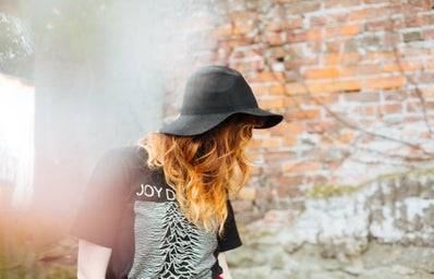 Girl With Red Hair In Felt Hat