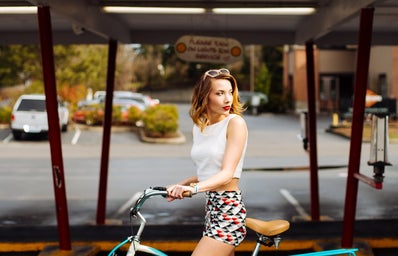 Girl On Retro Bike