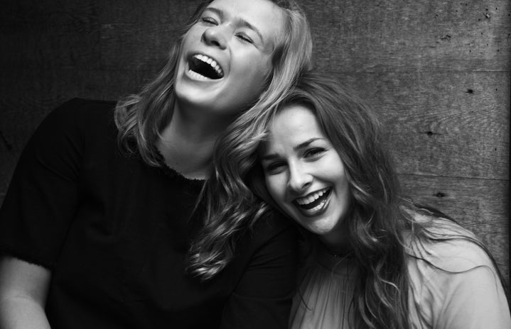 Friends Laughing B&W