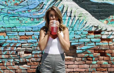 Maria Scheller-Starbucks Summer Brick Paint Wall Gingam