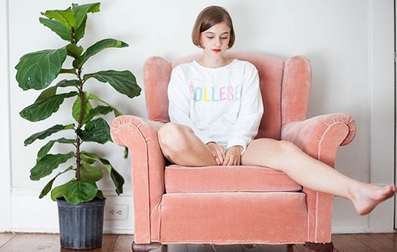 Kristen Bryant-Thinking In A Lala College Sweatshirt