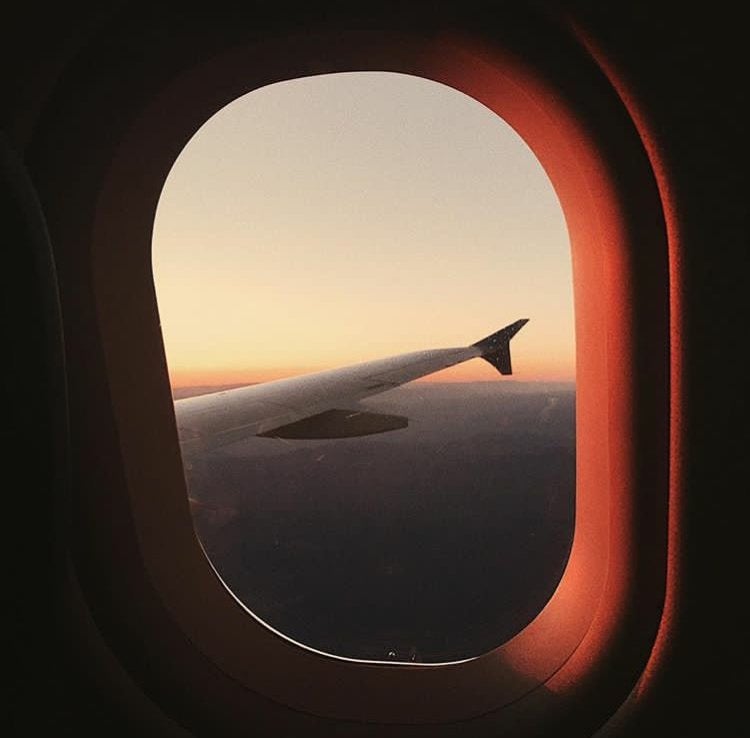 Travel Airplane Sky Sunset