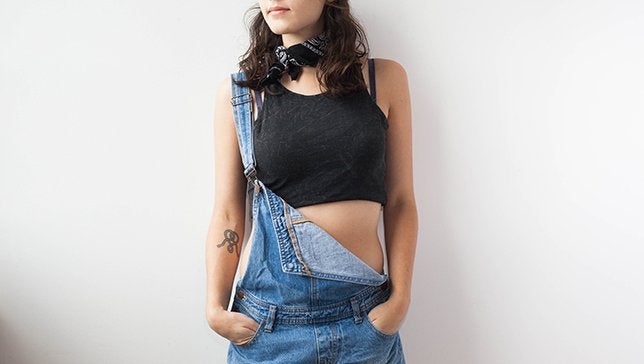 Kristen Bryant-Urban Outfitters Inspired Overalls Sports Bra Crop Top Lala Girls 5