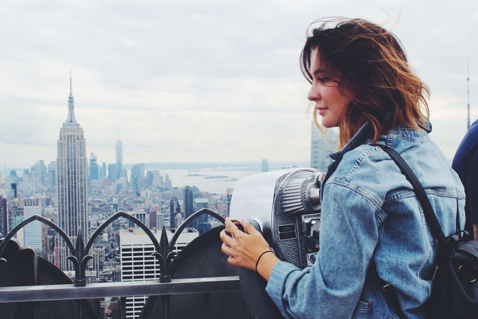 Girl On Rooftop Nyc
