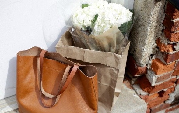 Dimi Boutselis-Bag Fashion Style Flowers Boho Minimal White Brick