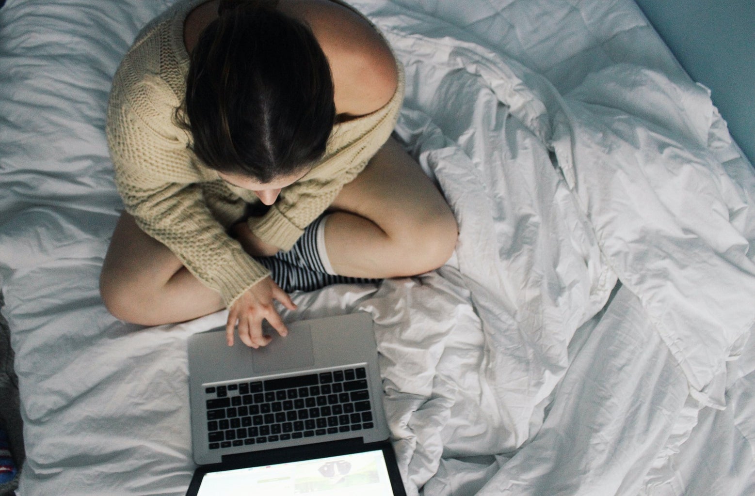 Anna Schultz-Girl Using Laptop On Bed