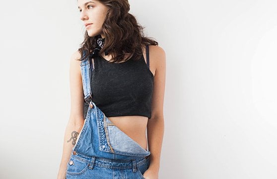 Kristen Bryant-Urban Outfitters Inspired Overalls Sports Bra Crop Top Lala Girls 3
